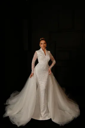 Alia Elegant Long Sleeves White Wedding Dress Wedding Dress