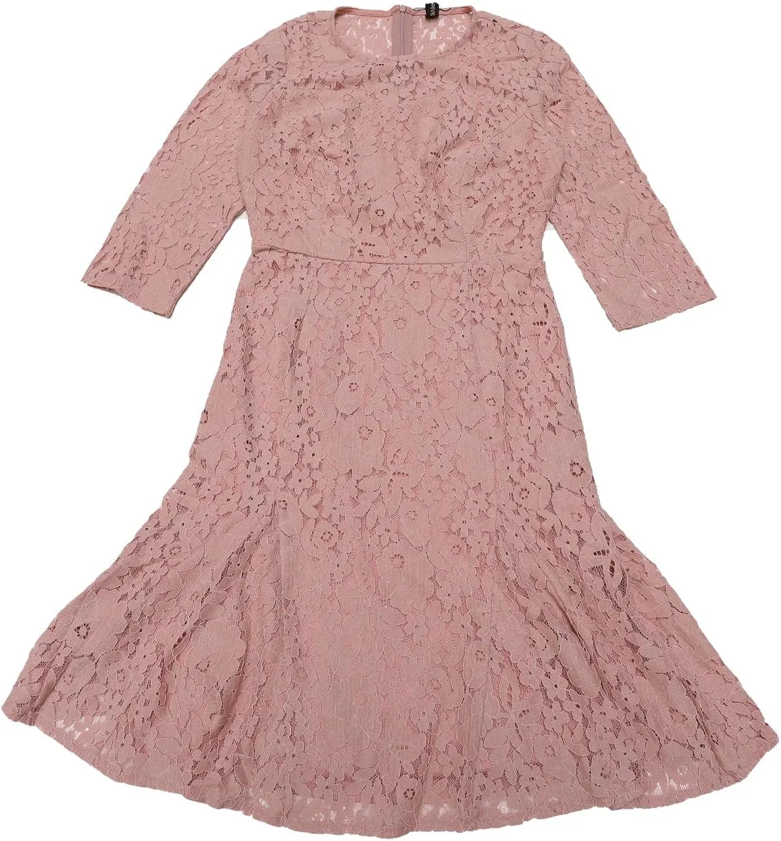 Allegra K Elegant Lace Dress for Women's 3/4 Sleeves Ruffles Bodycon Fishtail Dress