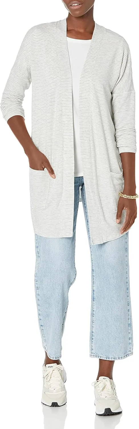 Amazon Essentials Women's Relaxed-Fit Lightweight Lounge Open-Front Cardigan