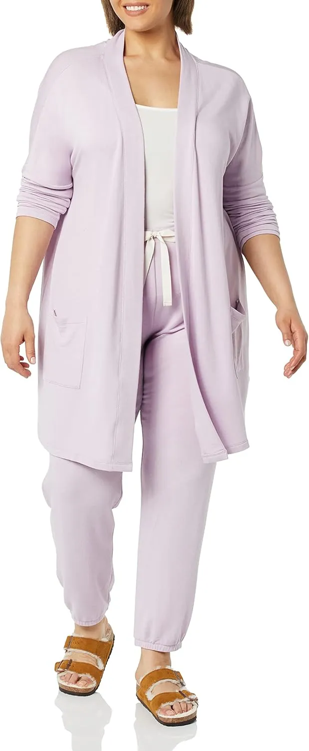 Amazon Essentials Women's Relaxed-Fit Lightweight Lounge Open-Front Cardigan