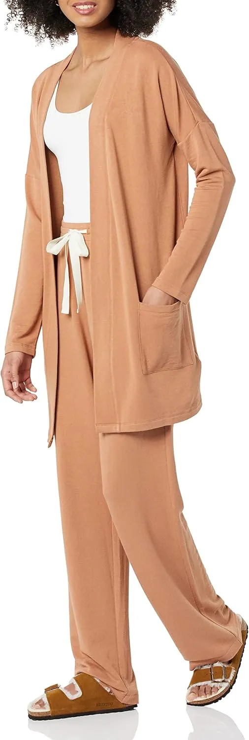 Amazon Essentials Women's Relaxed-Fit Lightweight Lounge Open-Front Cardigan
