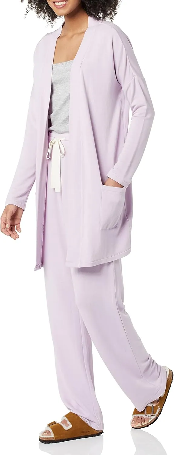 Amazon Essentials Women's Relaxed-Fit Lightweight Lounge Open-Front Cardigan