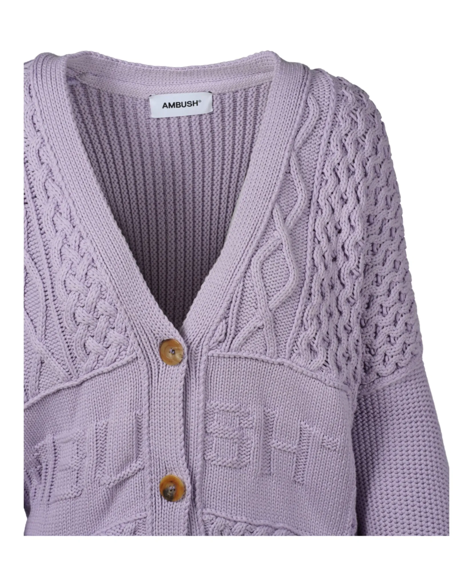 AMBUSH Womens Patchwork Knitted Cardigan