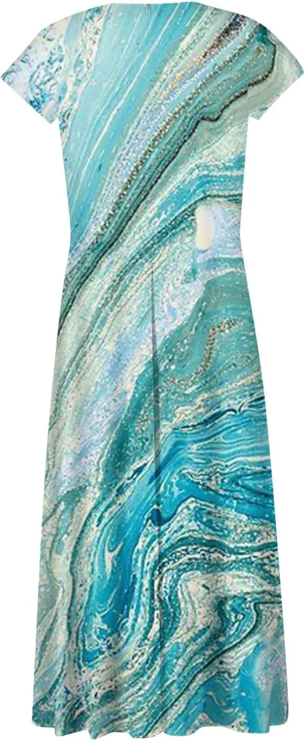 Azeralia Summer Dresses for Women 2024 Short Sleeve Dresses for Women 2024 Elegant Wedding Guest Dress Party Dress for Women
