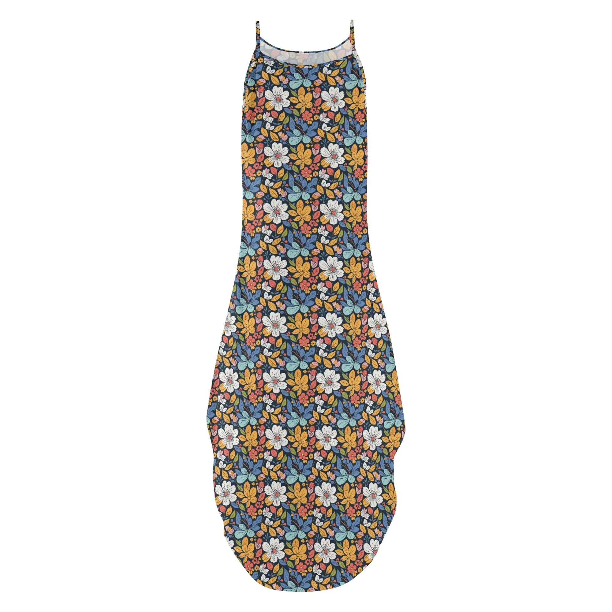 Bright Flowers Womens Elegant Sleeveless Evening Dress
