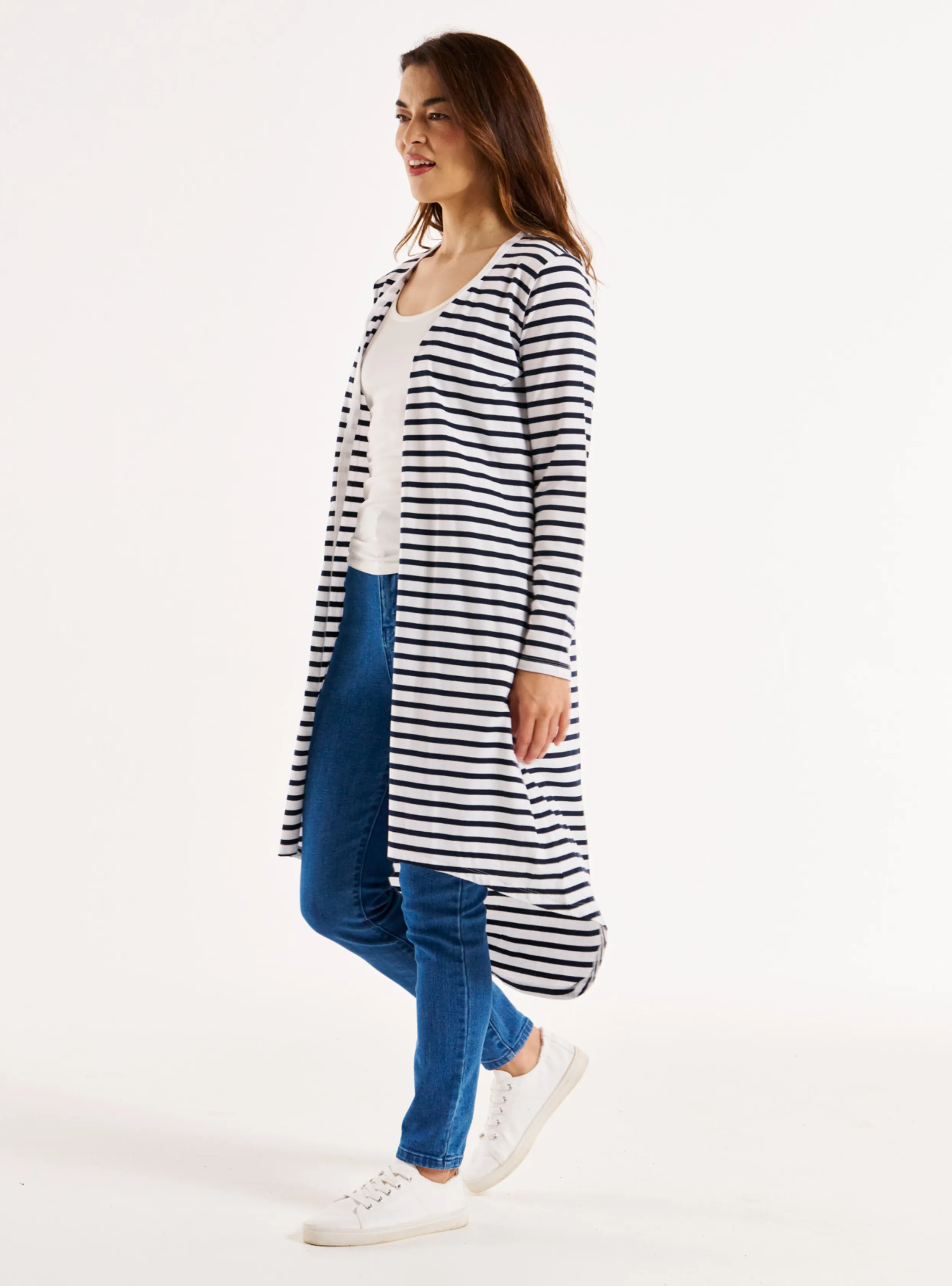 BYRON CARDIGAN - Blue/White Stripe