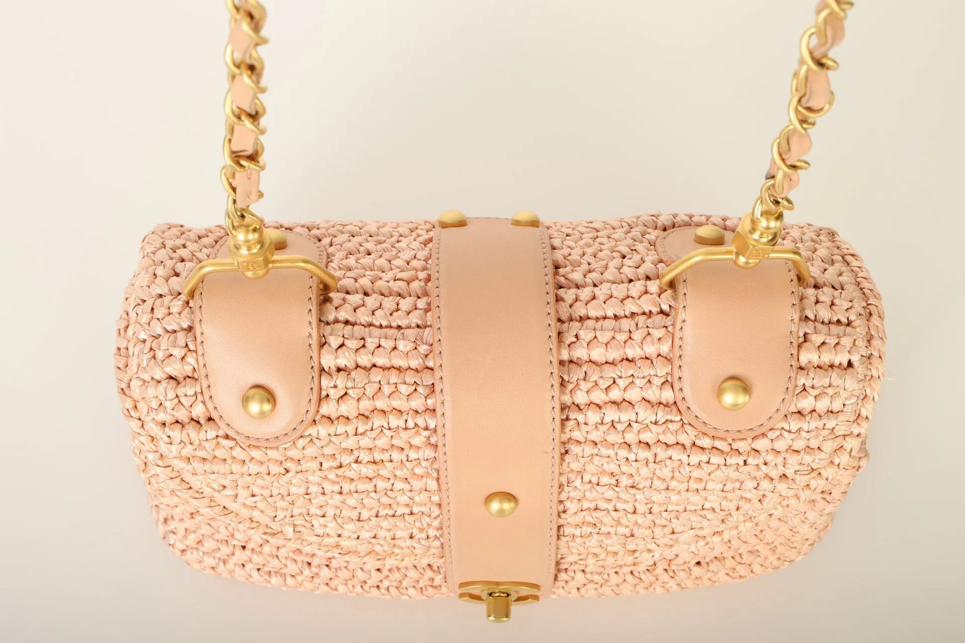 Chanel 2005 Raffia Chain Shoulder Bag