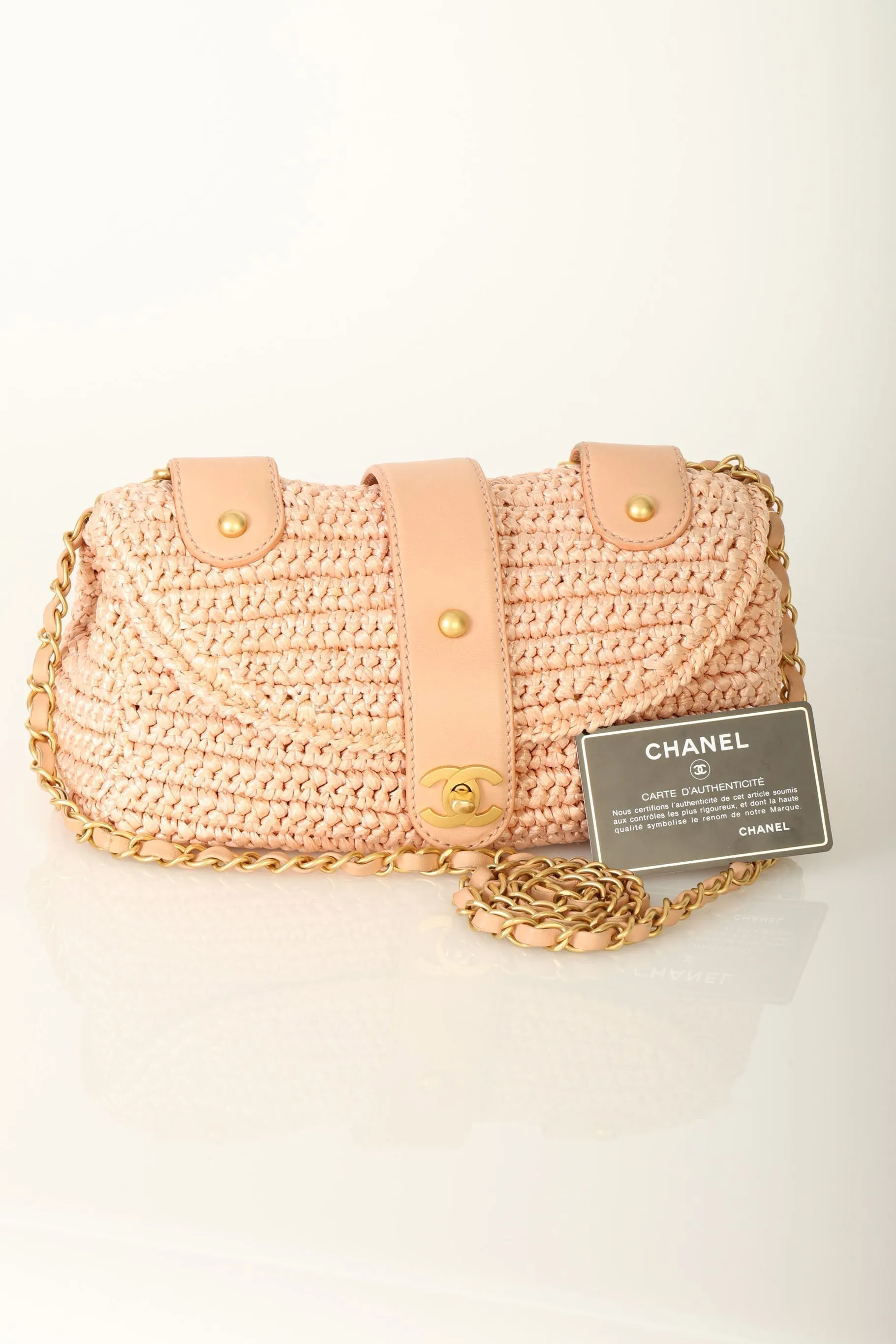 Chanel 2005 Raffia Chain Shoulder Bag