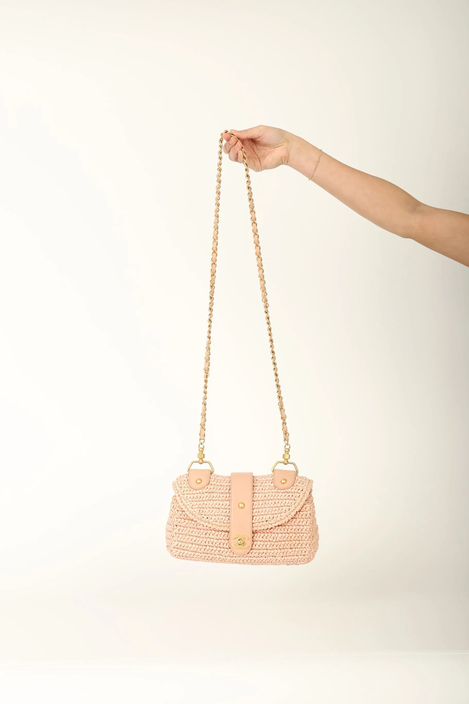 Chanel 2005 Raffia Chain Shoulder Bag
