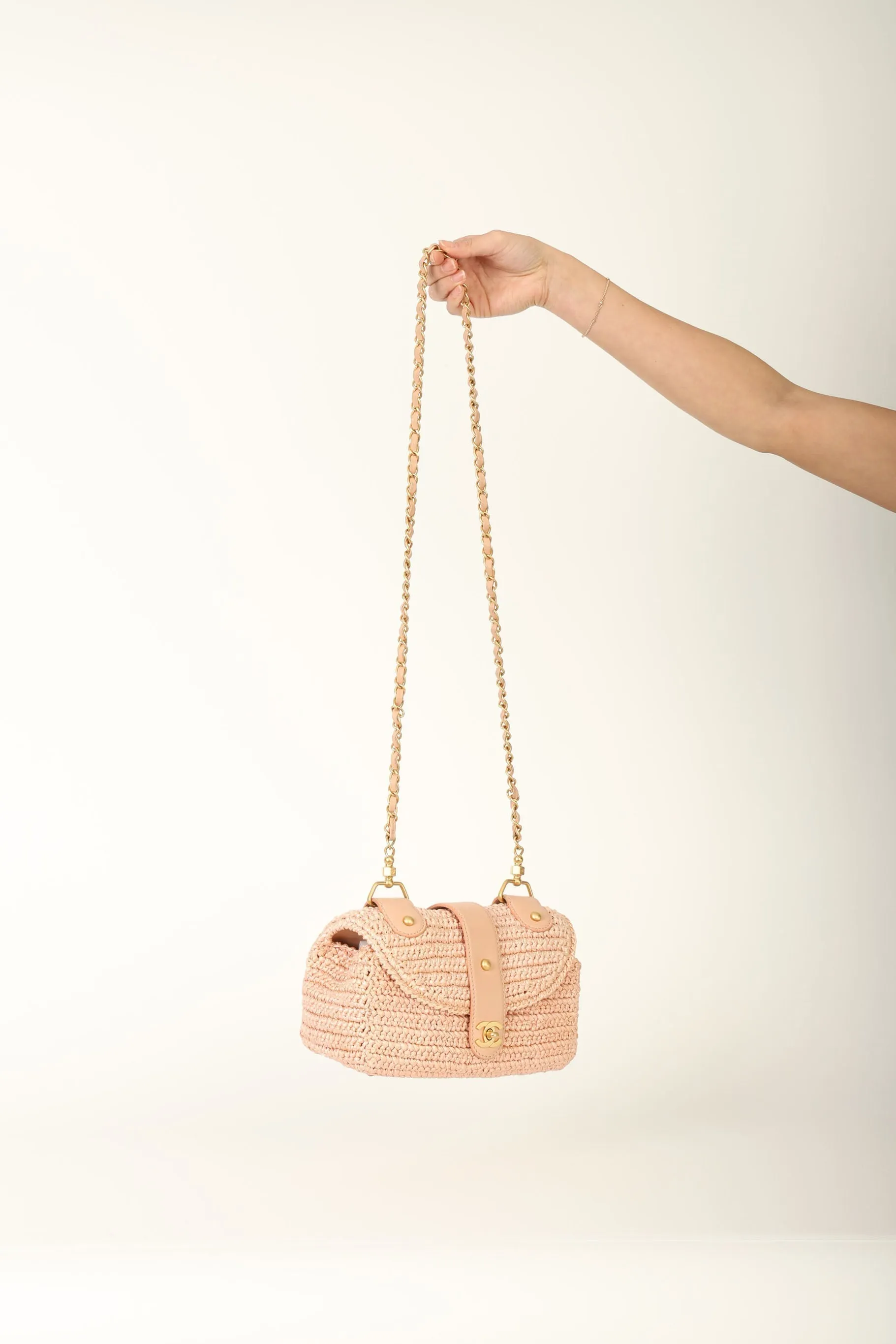 Chanel 2005 Raffia Chain Shoulder Bag