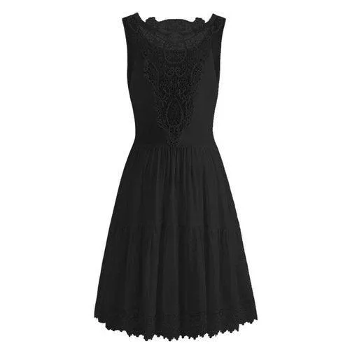 Chiffon Sleeveless Lace Patchwork Sundress