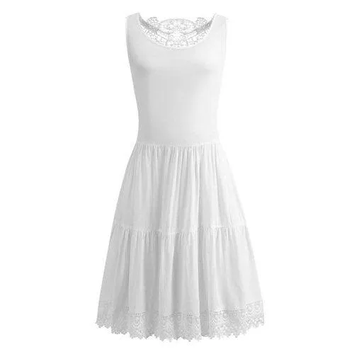 Chiffon Sleeveless Lace Patchwork Sundress