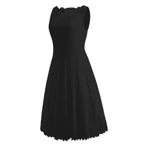 Chiffon Sleeveless Lace Patchwork Sundress