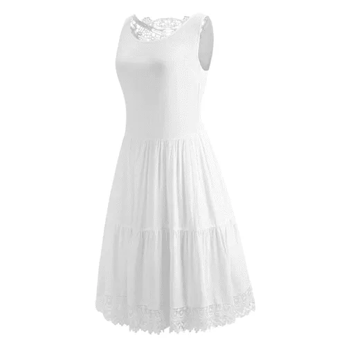 Chiffon Sleeveless Lace Patchwork Sundress