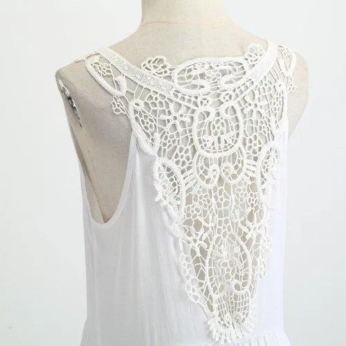 Chiffon Sleeveless Lace Patchwork Sundress