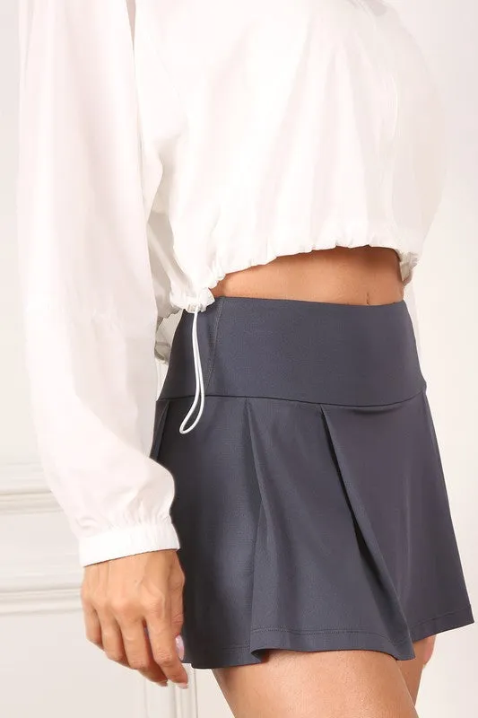 “Daytrip” fabric tennis skirt