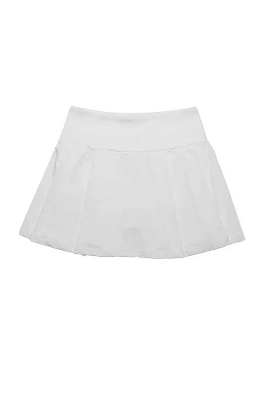 “Daytrip” fabric tennis skirt