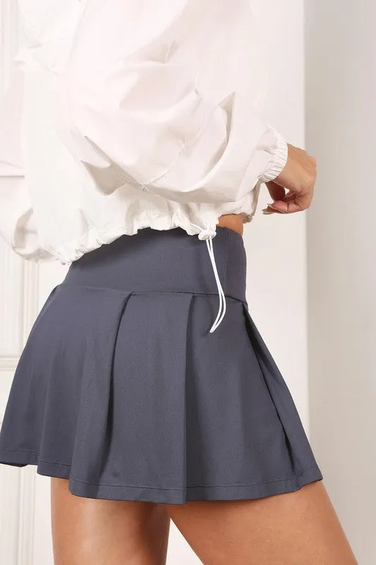 “Daytrip” fabric tennis skirt