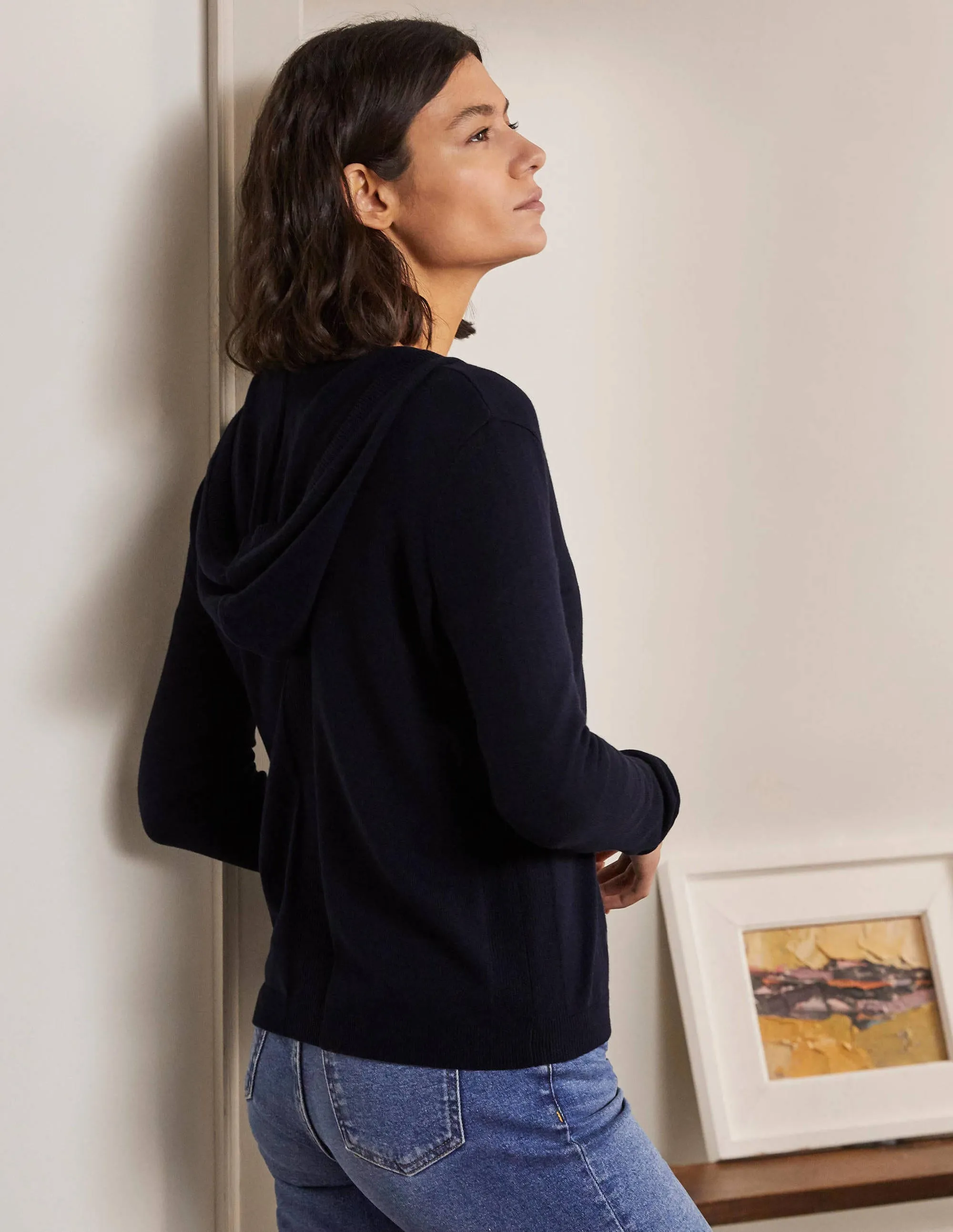 Elodie Relaxed Hoodie-Navy