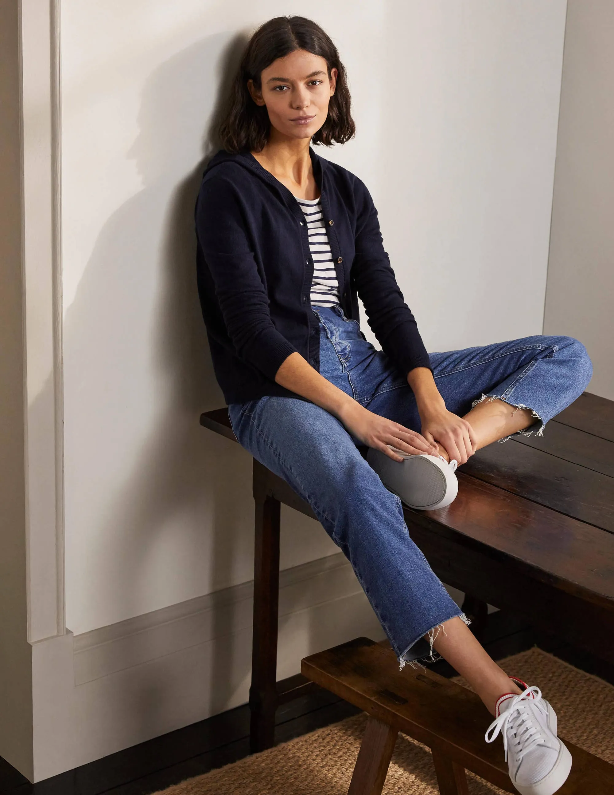 Elodie Relaxed Hoodie-Navy