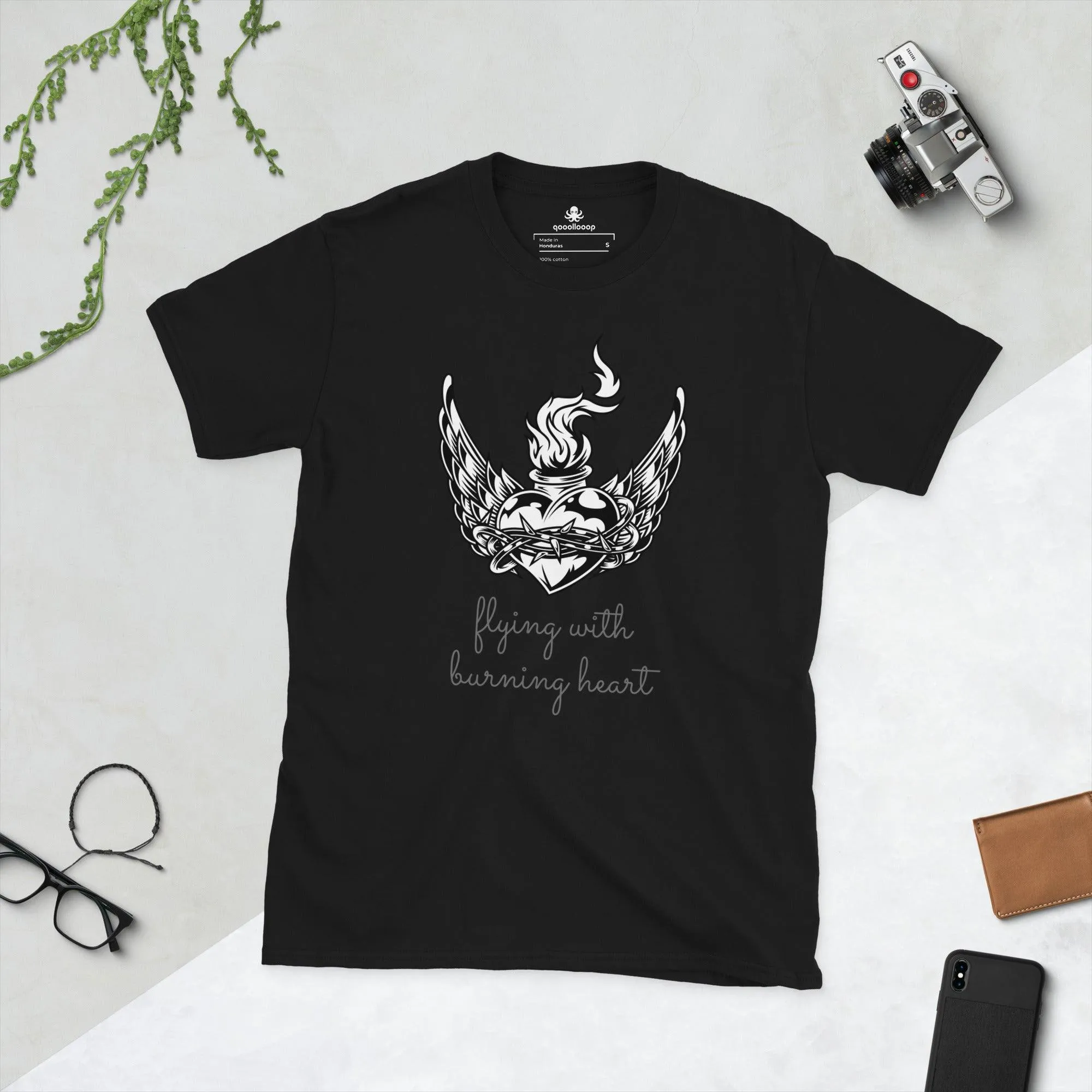 Flying With Burning Heart | Unisex Soft Style T-Shirt
