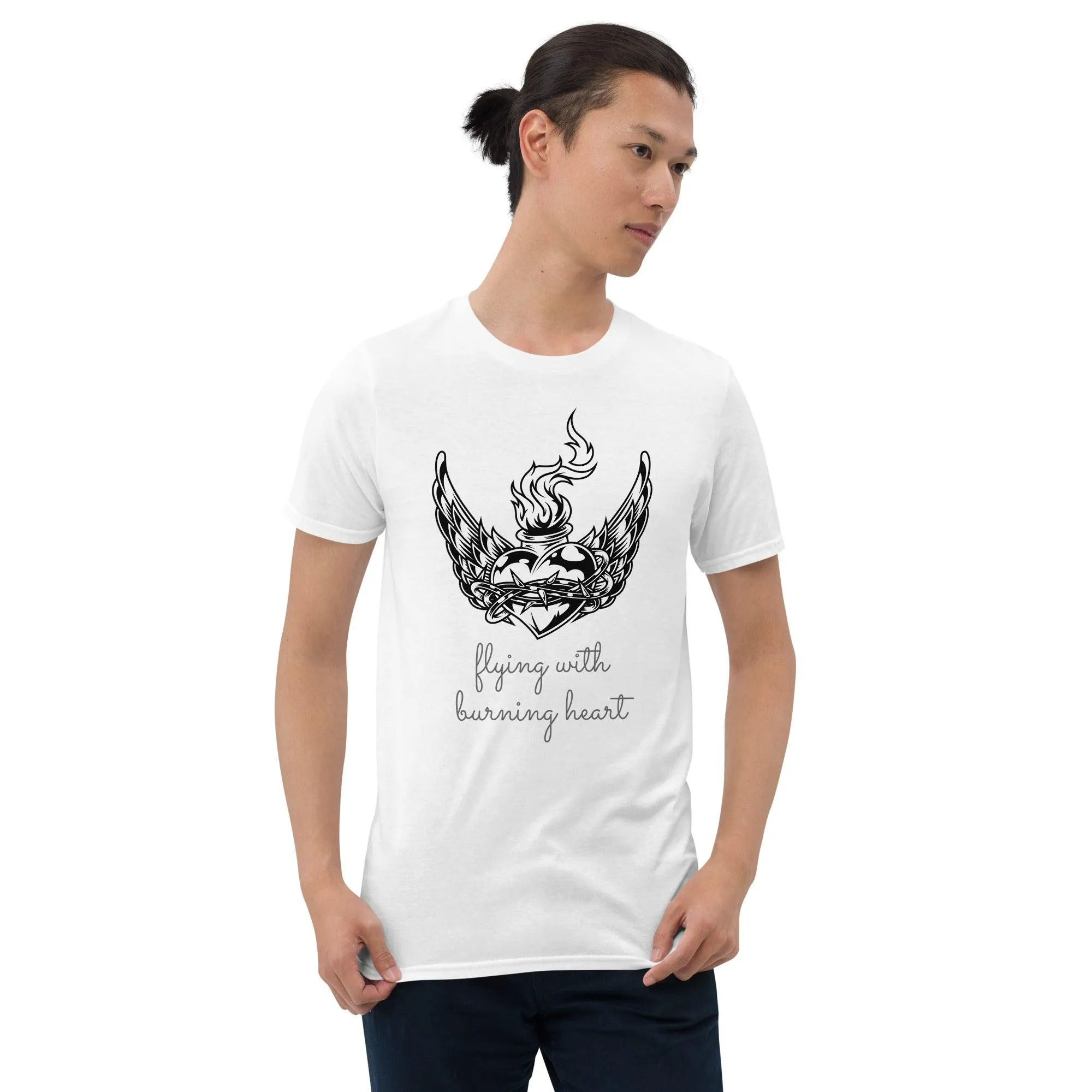 Flying With Burning Heart | Unisex Soft Style T-Shirt