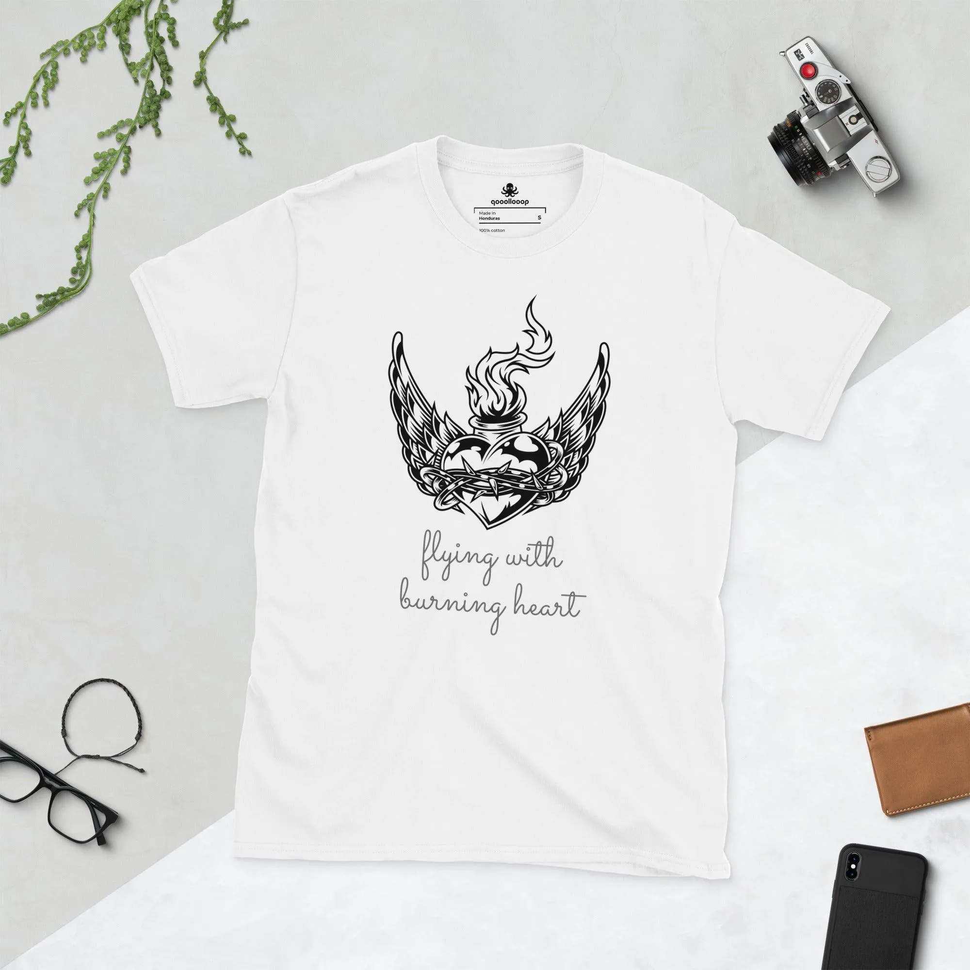 Flying With Burning Heart | Unisex Soft Style T-Shirt