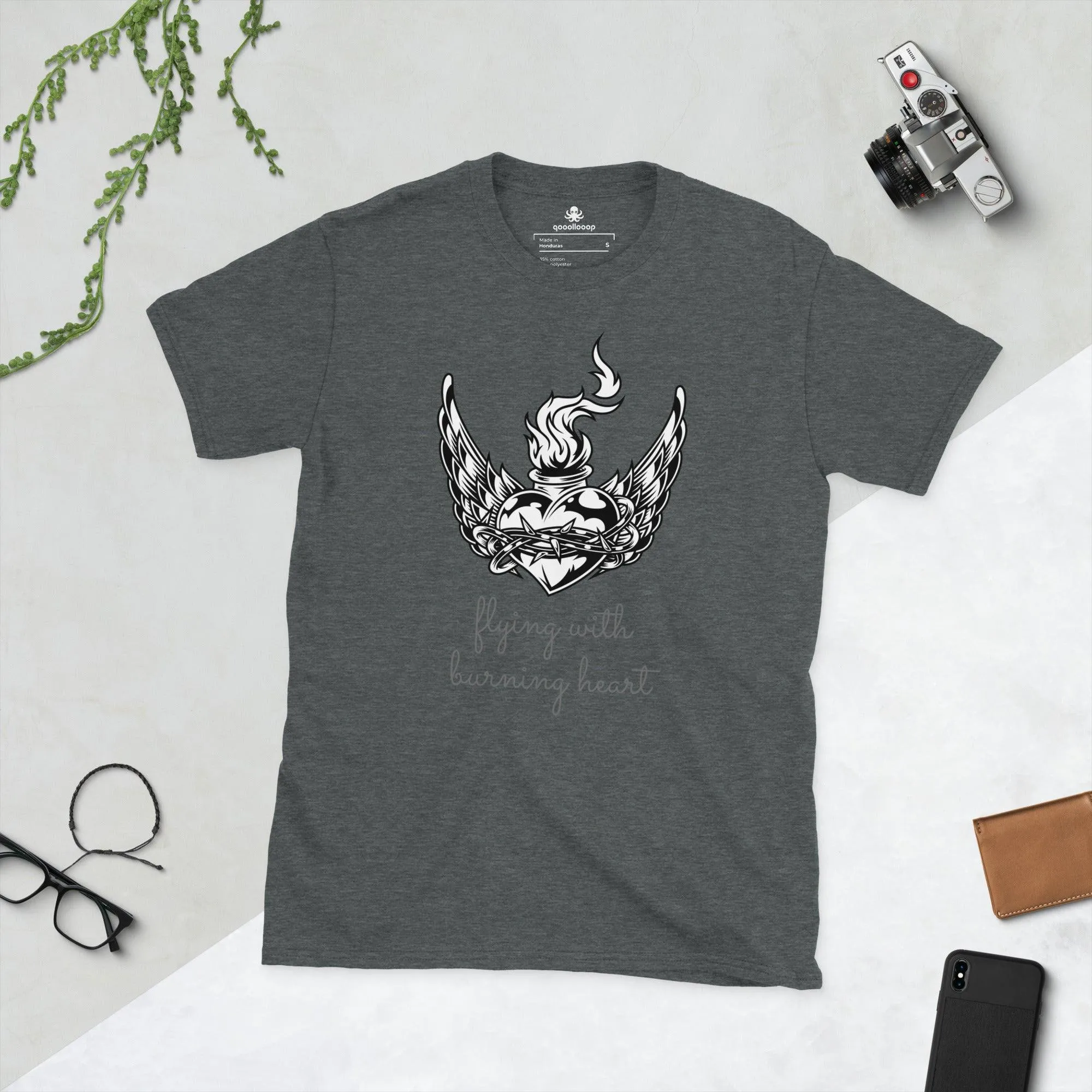 Flying With Burning Heart | Unisex Soft Style T-Shirt