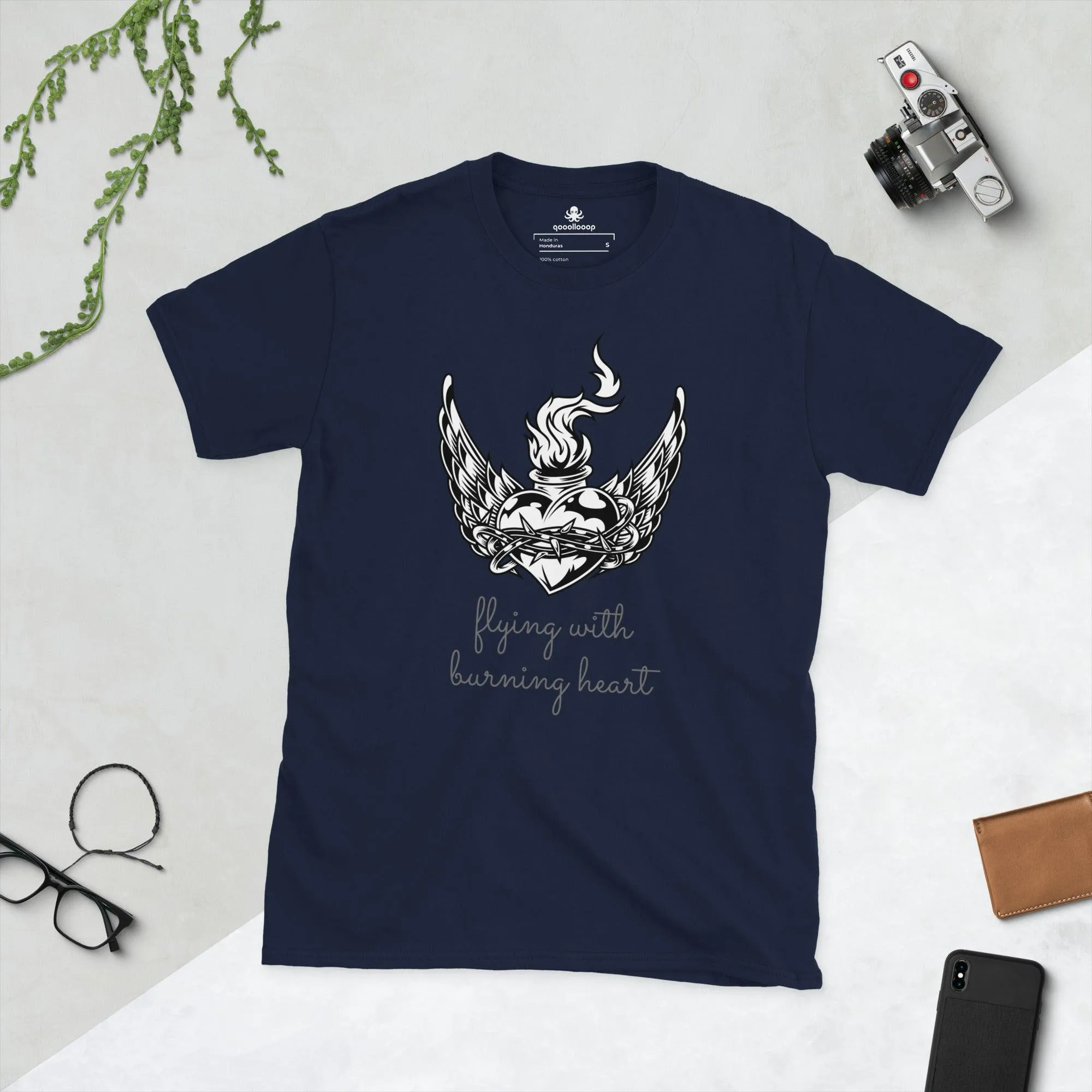 Flying With Burning Heart | Unisex Soft Style T-Shirt