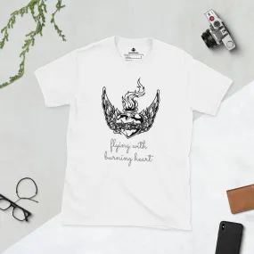 Flying With Burning Heart | Unisex Soft Style T-Shirt