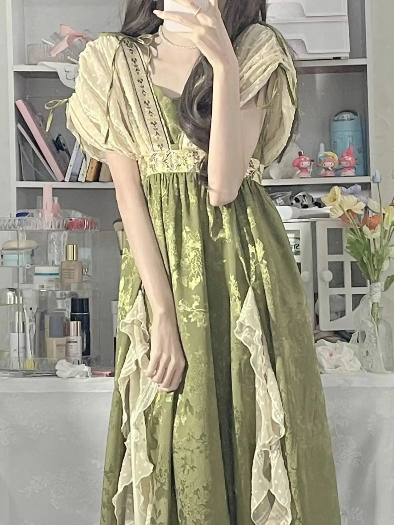 Girlary Vintage Jacquard Elegant Dress Gorgeous Elegant Princess Dress