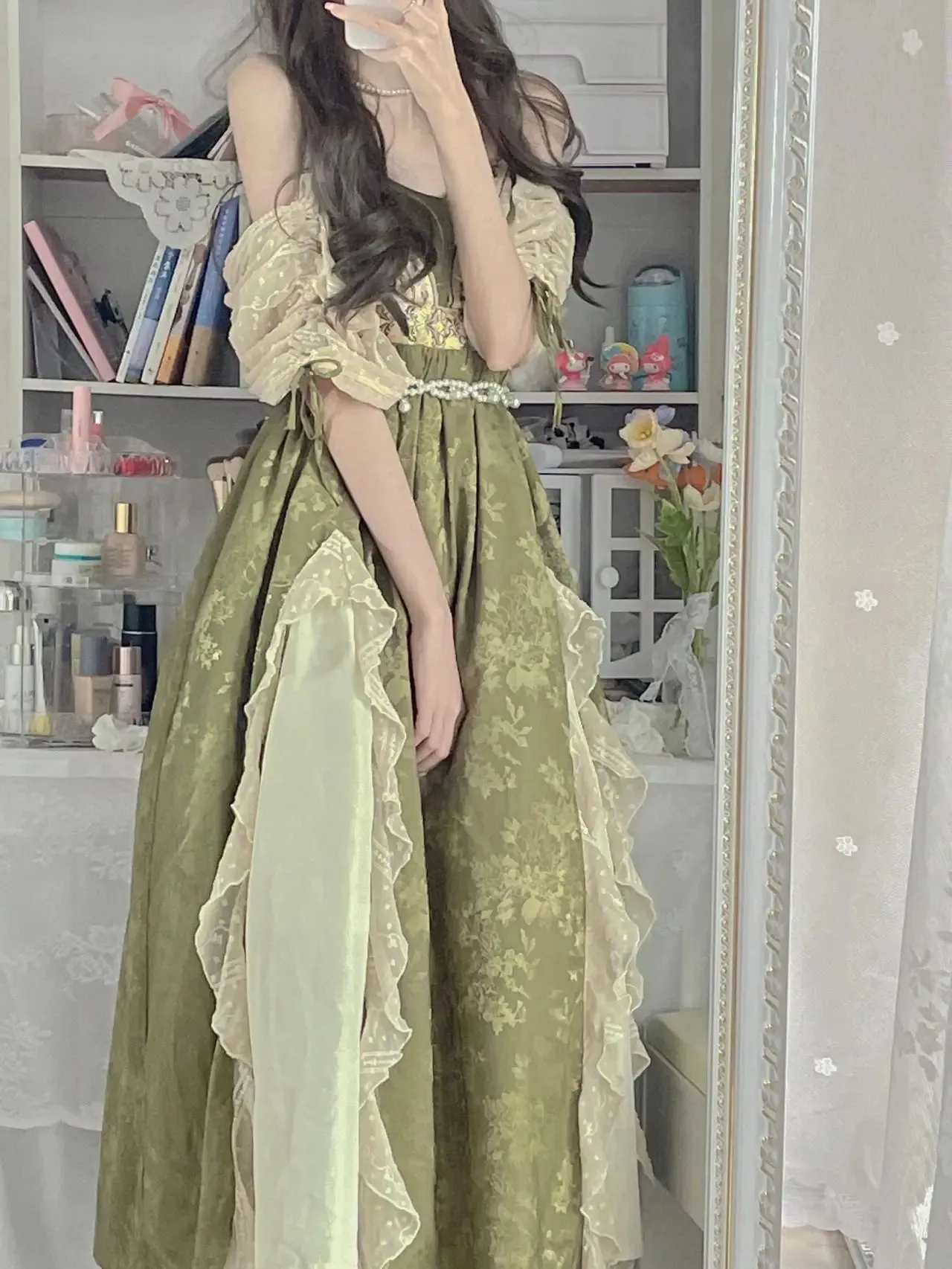 Girlary Vintage Jacquard Elegant Dress Gorgeous Elegant Princess Dress