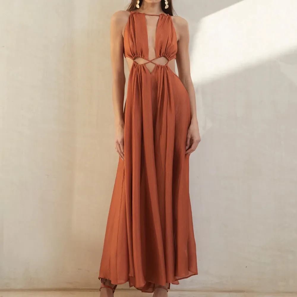 Heidi – Boho Sundress with Halter Neck