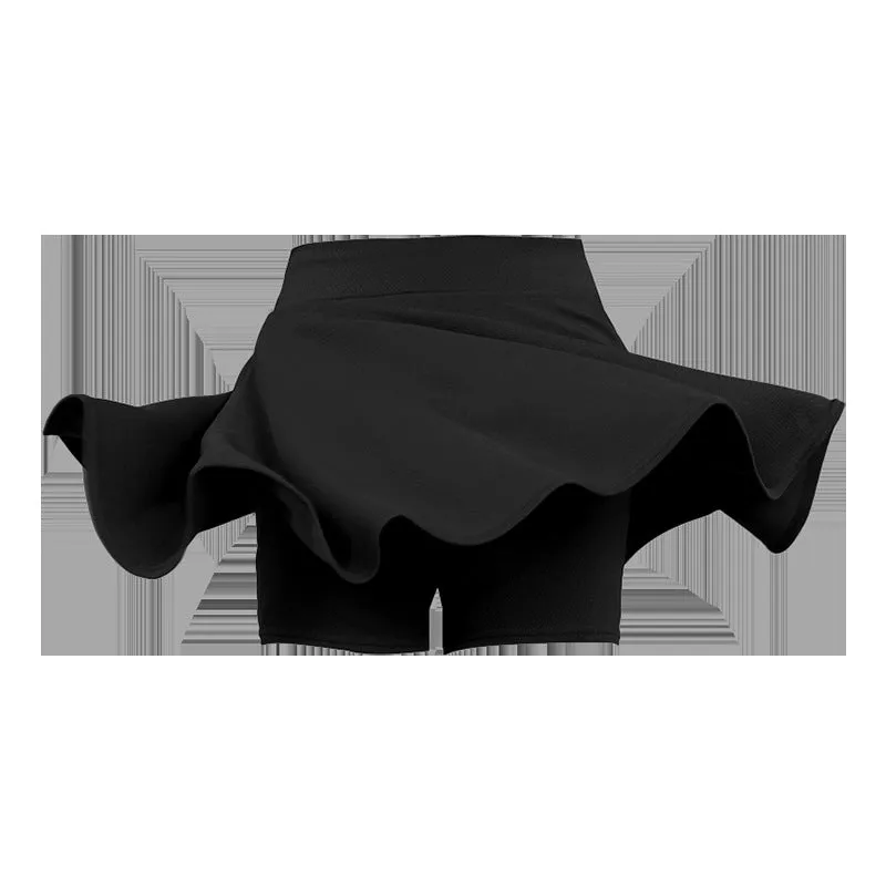 High Waist Pleated Women SummerA-Line Slim-Look Black tb Plus Size Skirt
