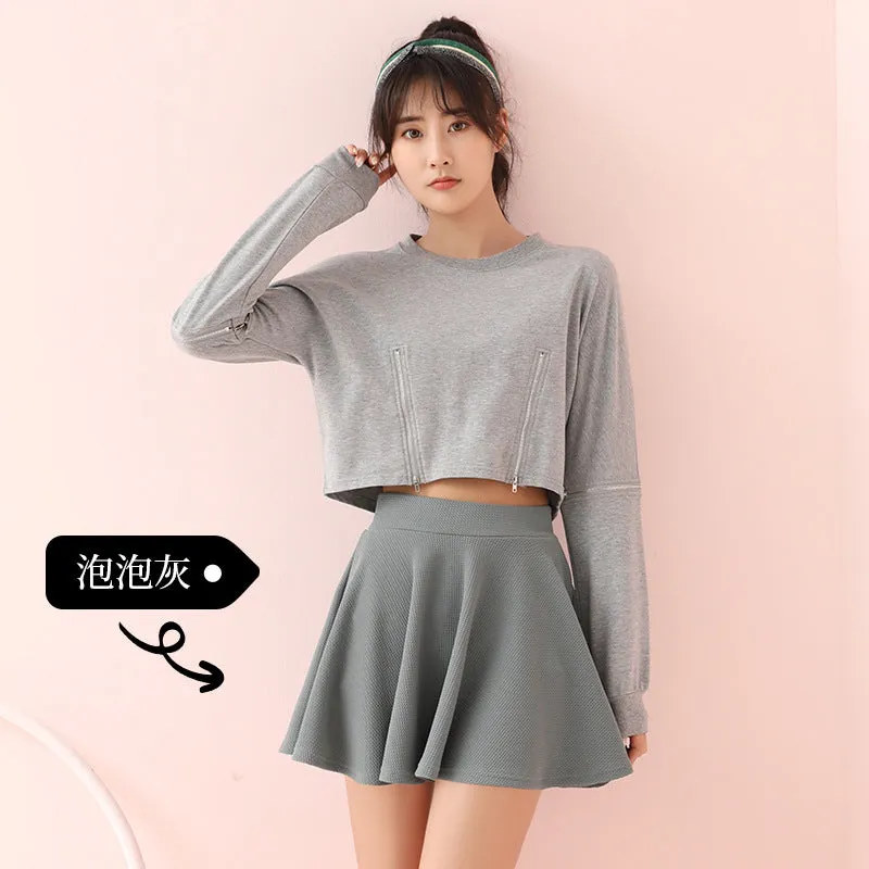 High Waist Pleated Women SummerA-Line Slim-Look Black tb Plus Size Skirt