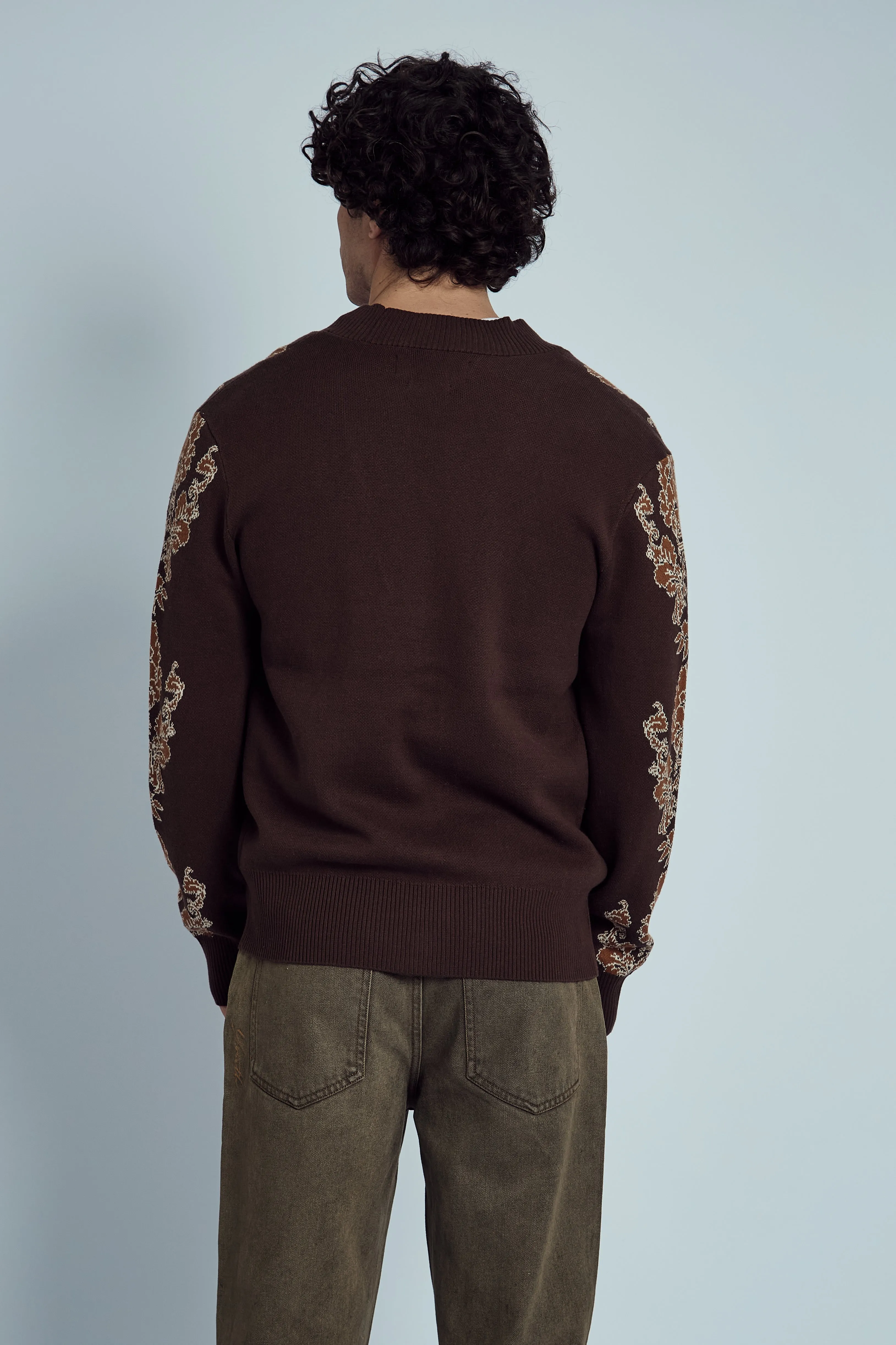 HOLDEN INTARSIA KNITTED CARDIGAN