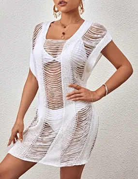 Hollow Out Crochet Cover Ups for Women - Sexy Beach Dresses