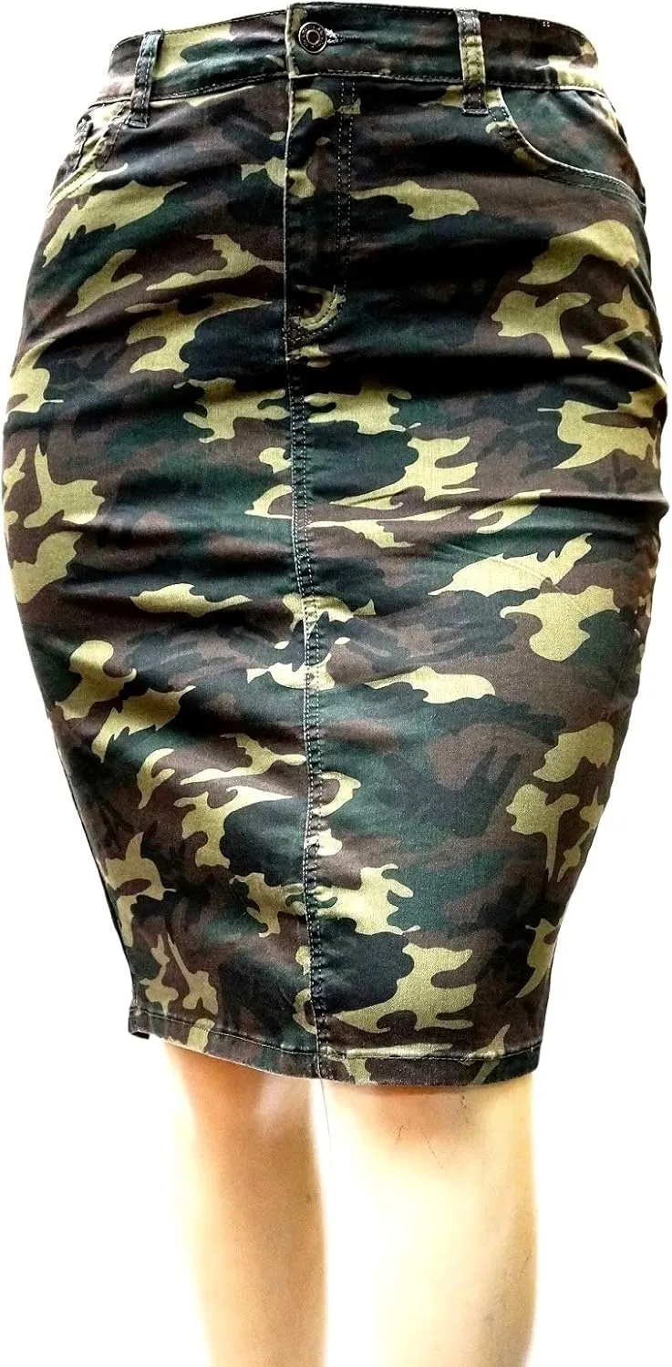 Jack David Women's Plus Size Blue/Black Soft Curvy Stretch Denim Jeans Skirt 1X 3X Wash N2610