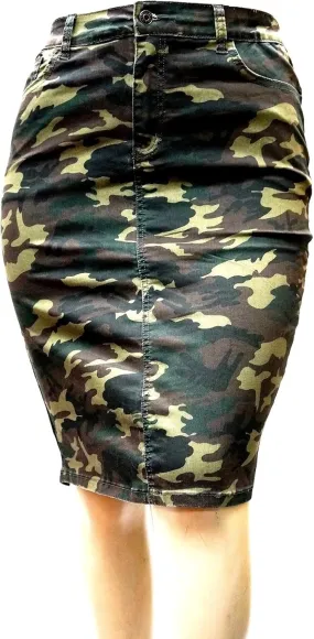 Jack David Women's Plus Size Blue/Black Soft Curvy Stretch Denim Jeans Skirt 1X 3X Wash N2610