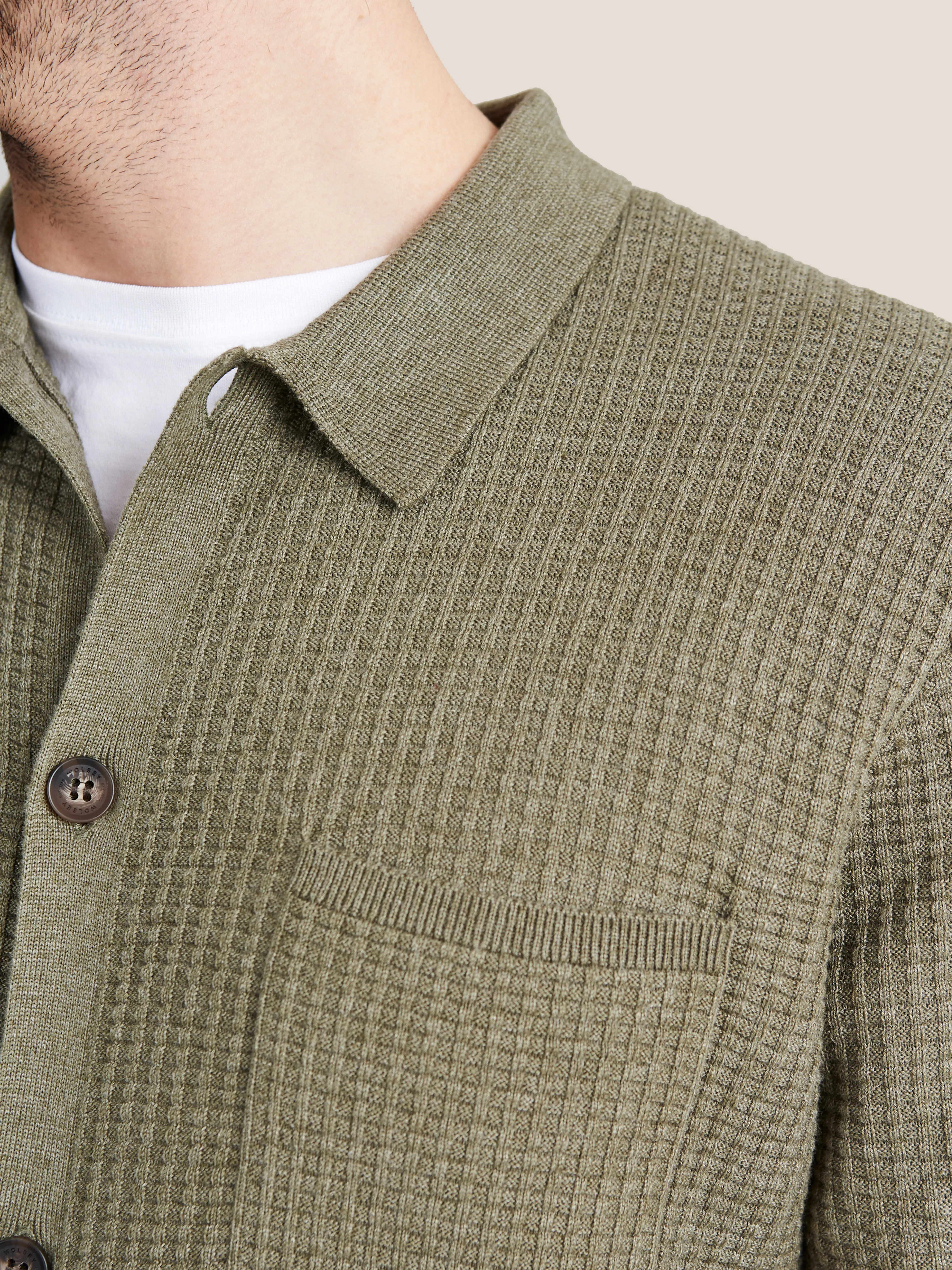 Knitted Textured Button Through