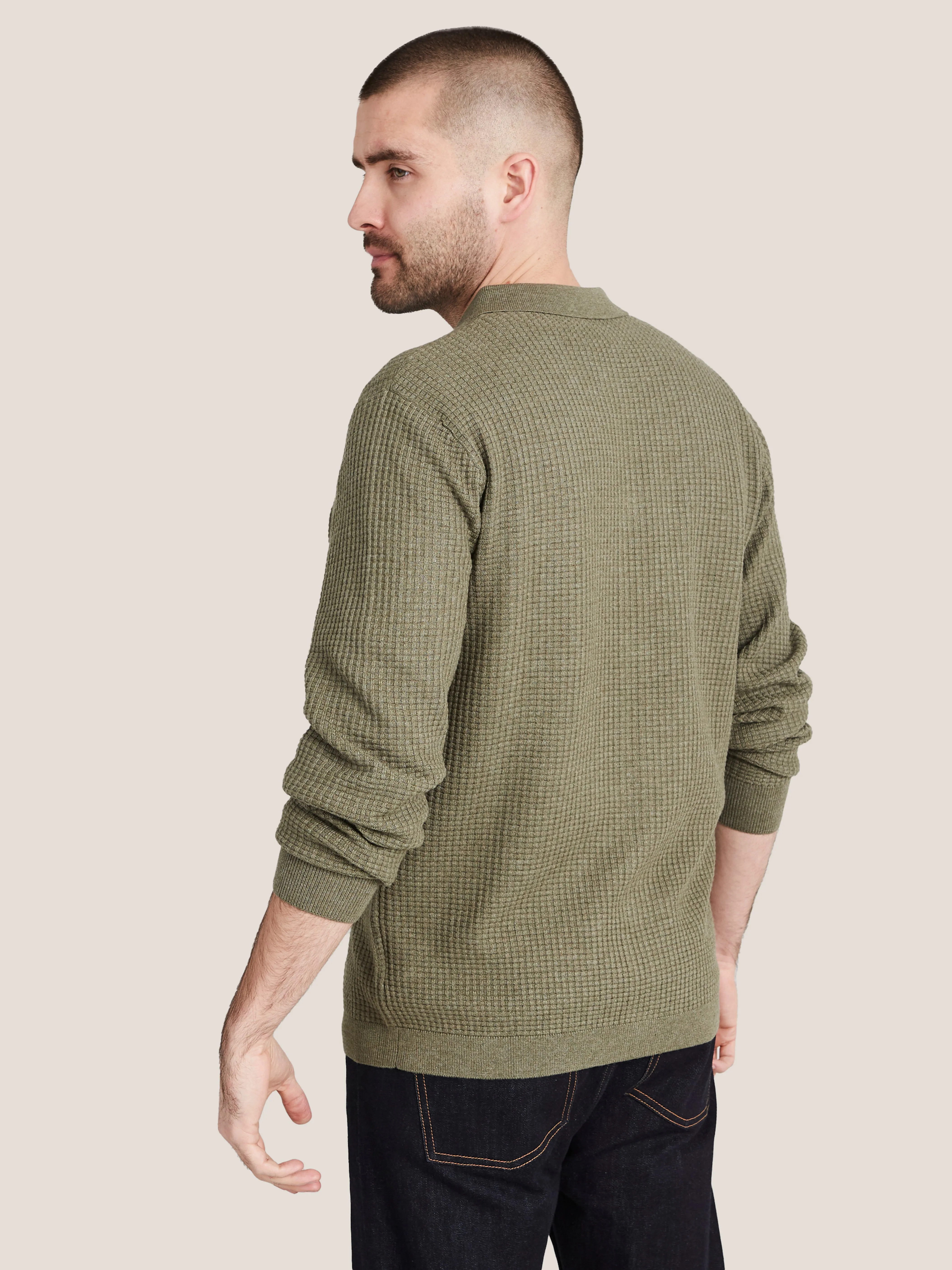 Knitted Textured Button Through