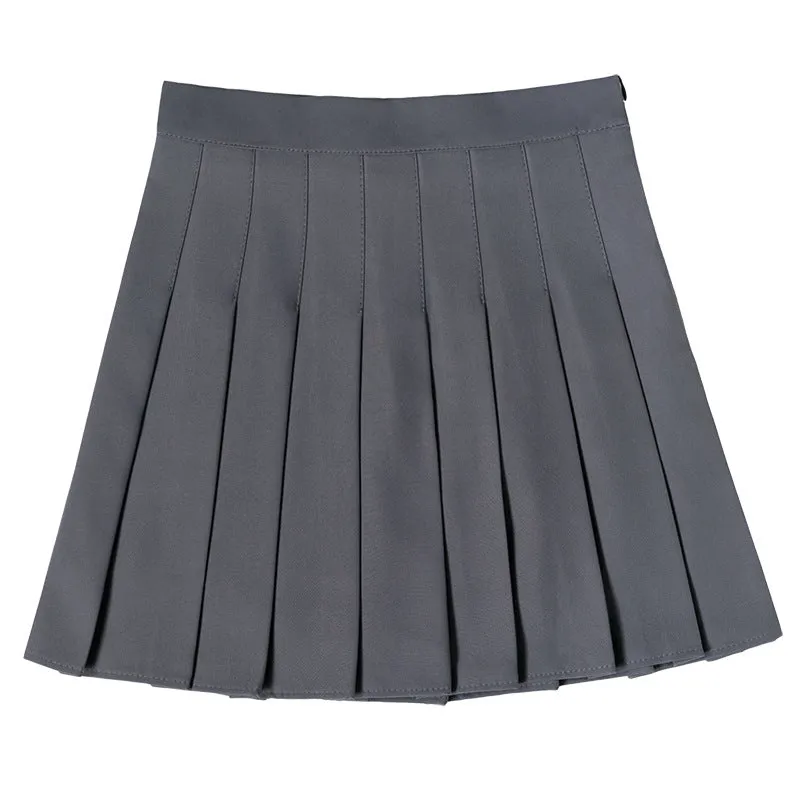 Korean Chequered Skirt A-Line Vintage High Waist Slim Look Chic Hip Flattering Women Skirt