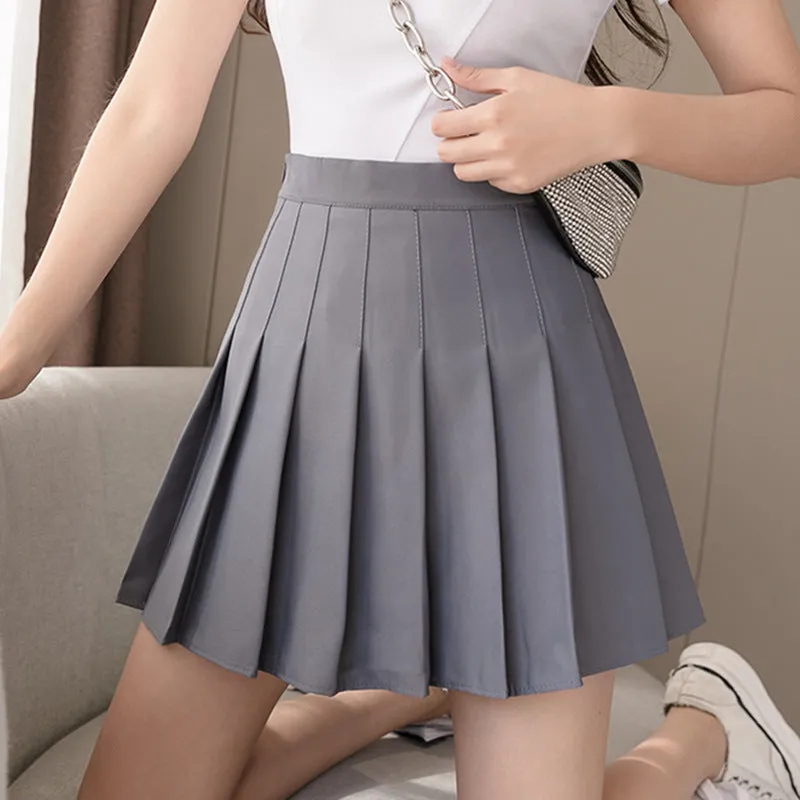 Korean Chequered Skirt A-Line Vintage High Waist Slim Look Chic Hip Flattering Women Skirt