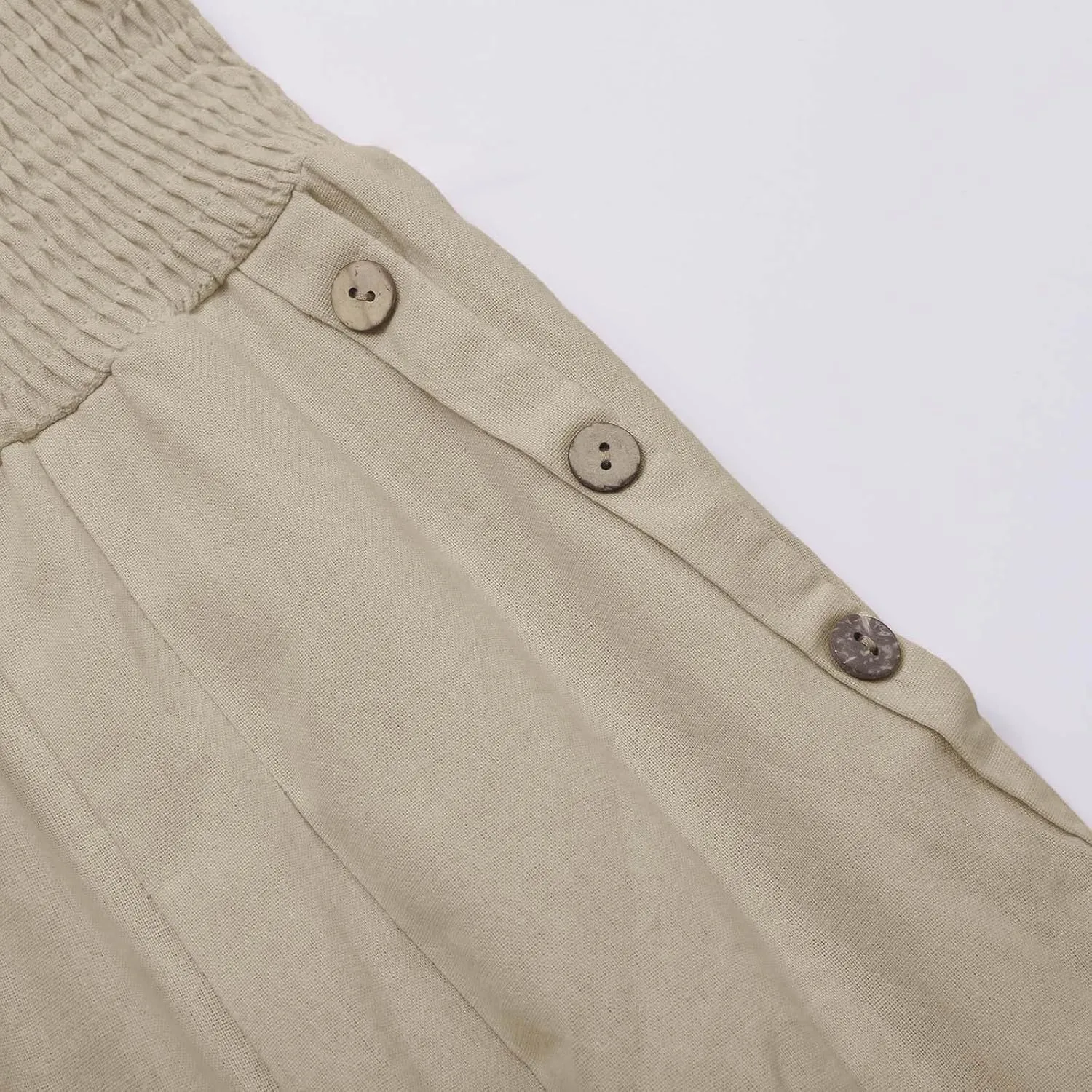 Linen Pants for Women Wide Leg Palazzo High Waisted Casual Flowy Summer Trousers Beach Comfortable Womens Pants