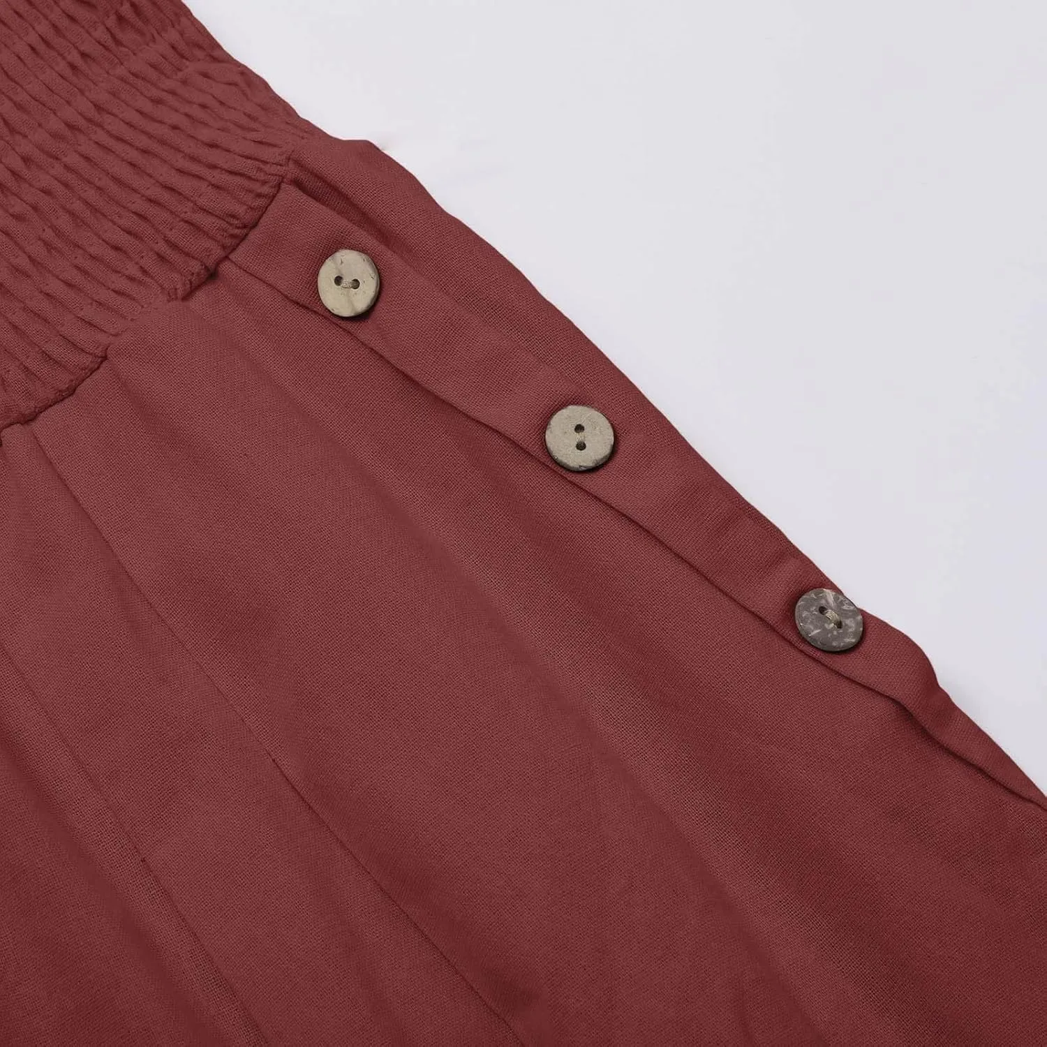 Linen Pants for Women Wide Leg Palazzo High Waisted Casual Flowy Summer Trousers Beach Comfortable Womens Pants