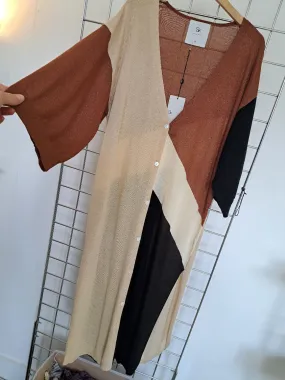 Long button front cardigan