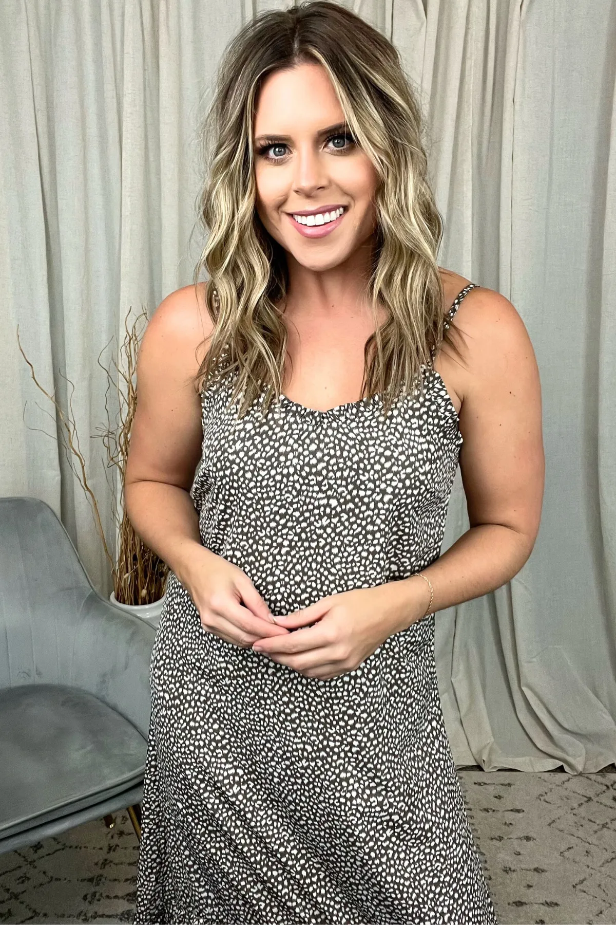 MINK LEOPARD PRINT MAXI DRESS