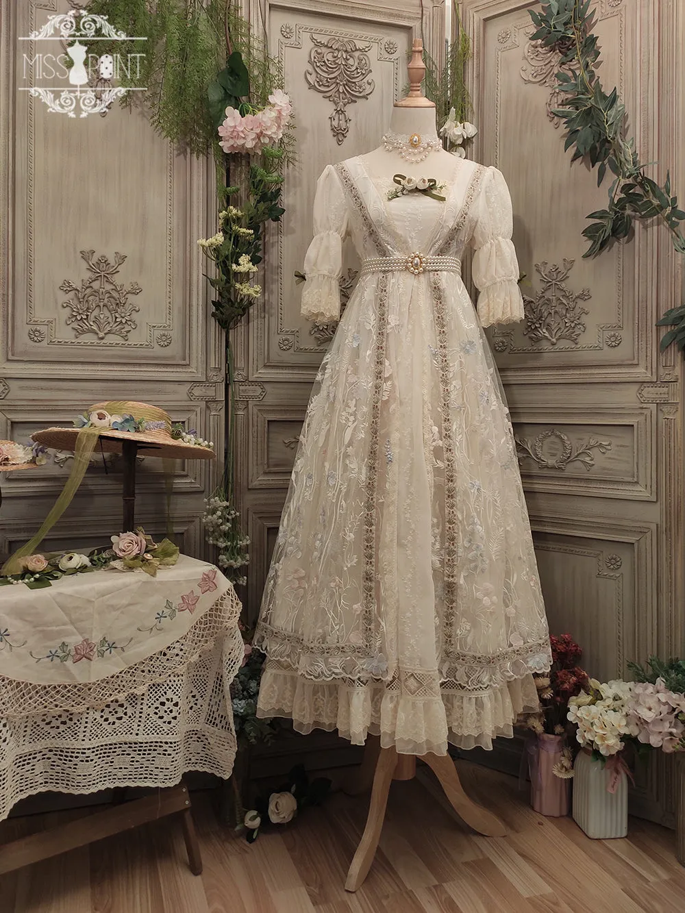 Miss Point~The Sally Gardens~Elegant Lolita Embroidery OP Dress