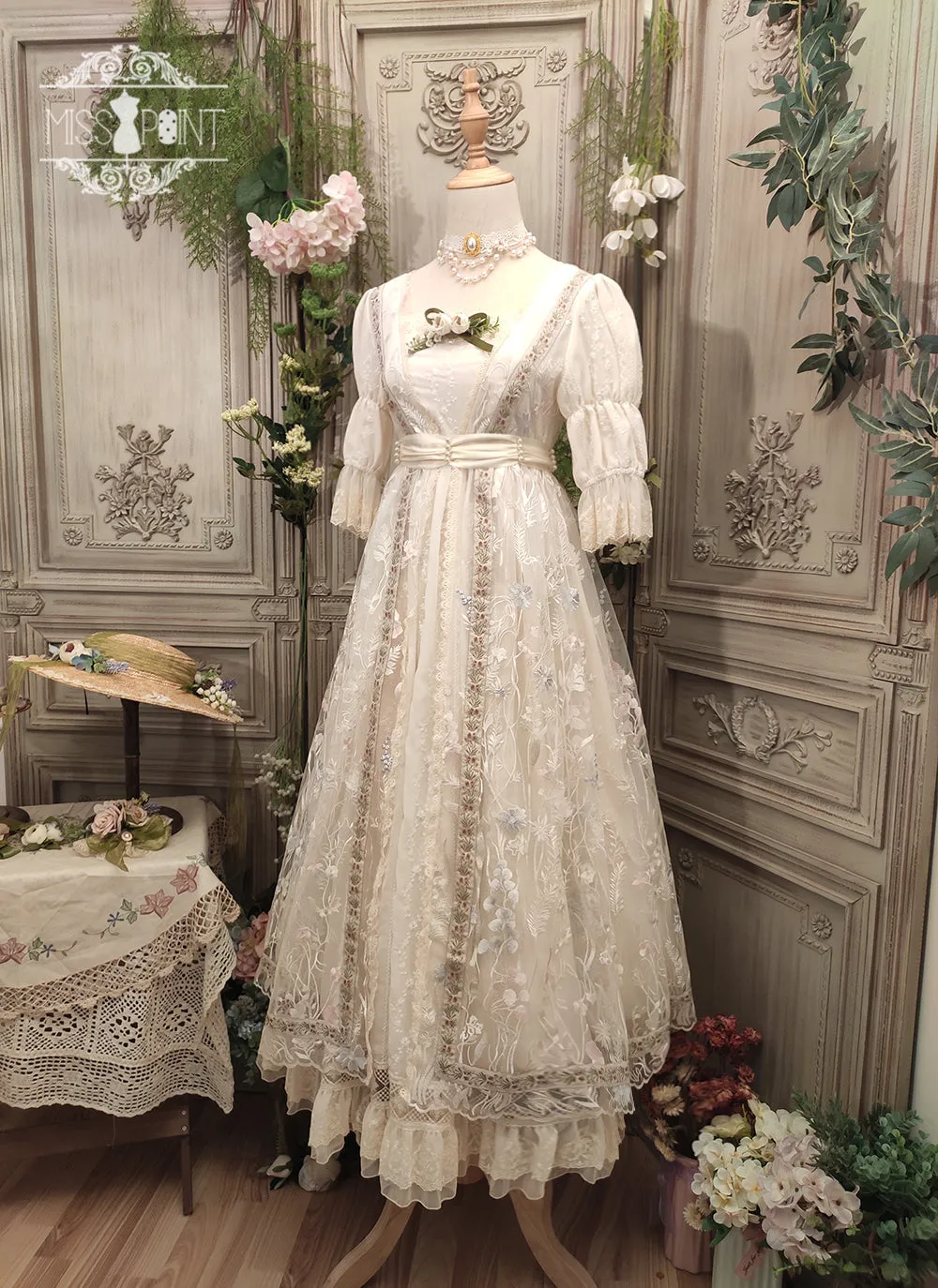 Miss Point~The Sally Gardens~Elegant Lolita Embroidery OP Dress