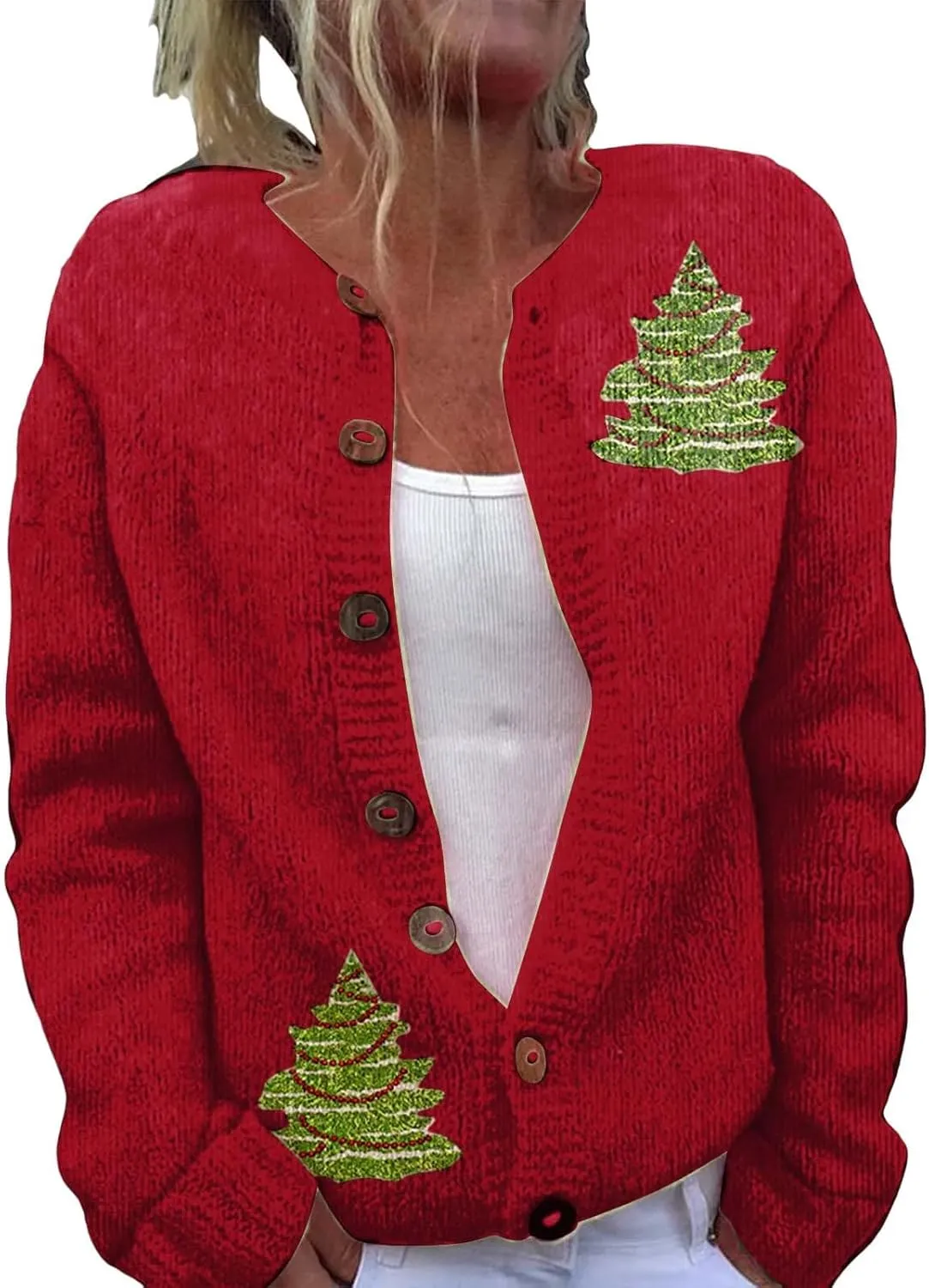 Oversized Sweaters for Women Print Comfortable Knitted Cardigan Lightweight Sweater Knit Jackets Outfits Knit